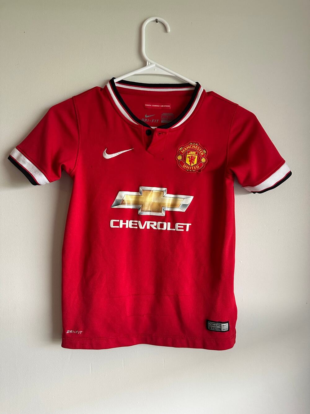 Nike Manchester United 2014 15 Home Jersey youth Small Chevrolet Red